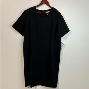 Main Street Classics Black Pleated Shift Dress – Size A8 See Measurements